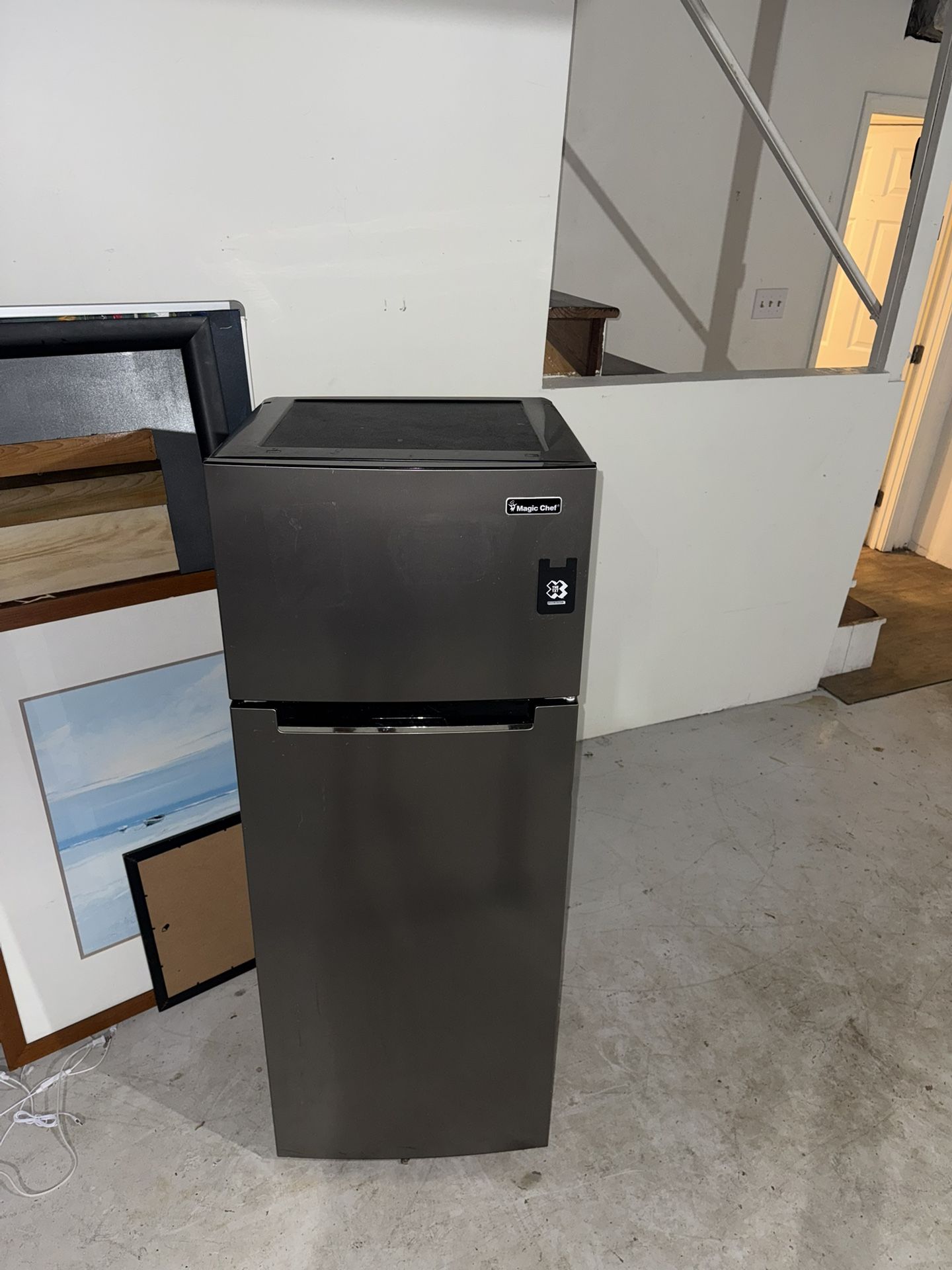 Black Mini Fridge with Freezer (Works Great!)
