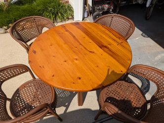 Rattan Table and 4 Chairs