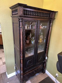 French Heavily Carved Display - Walnut Beautiful!!