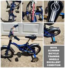 Schwinn boys bicycle excellent condition like new with training wheels excellent condition