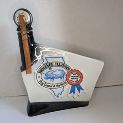 Vintage 1968 -The Antique Trader Kewanee Illinois Hog Jim Beam Whiskey Decanter
