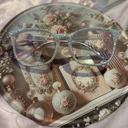 Pink Reading Glasses with Rhinestones