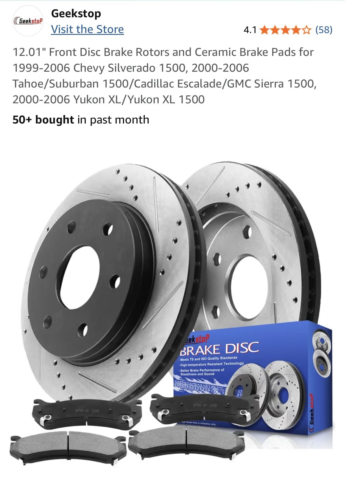 Front Brake Pads And Rotors