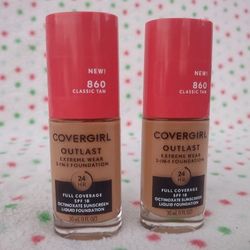 COVERGIRL Outlast Extreme Wear Foundation SPF18, 860 Classic Tan, 1 oz 2x