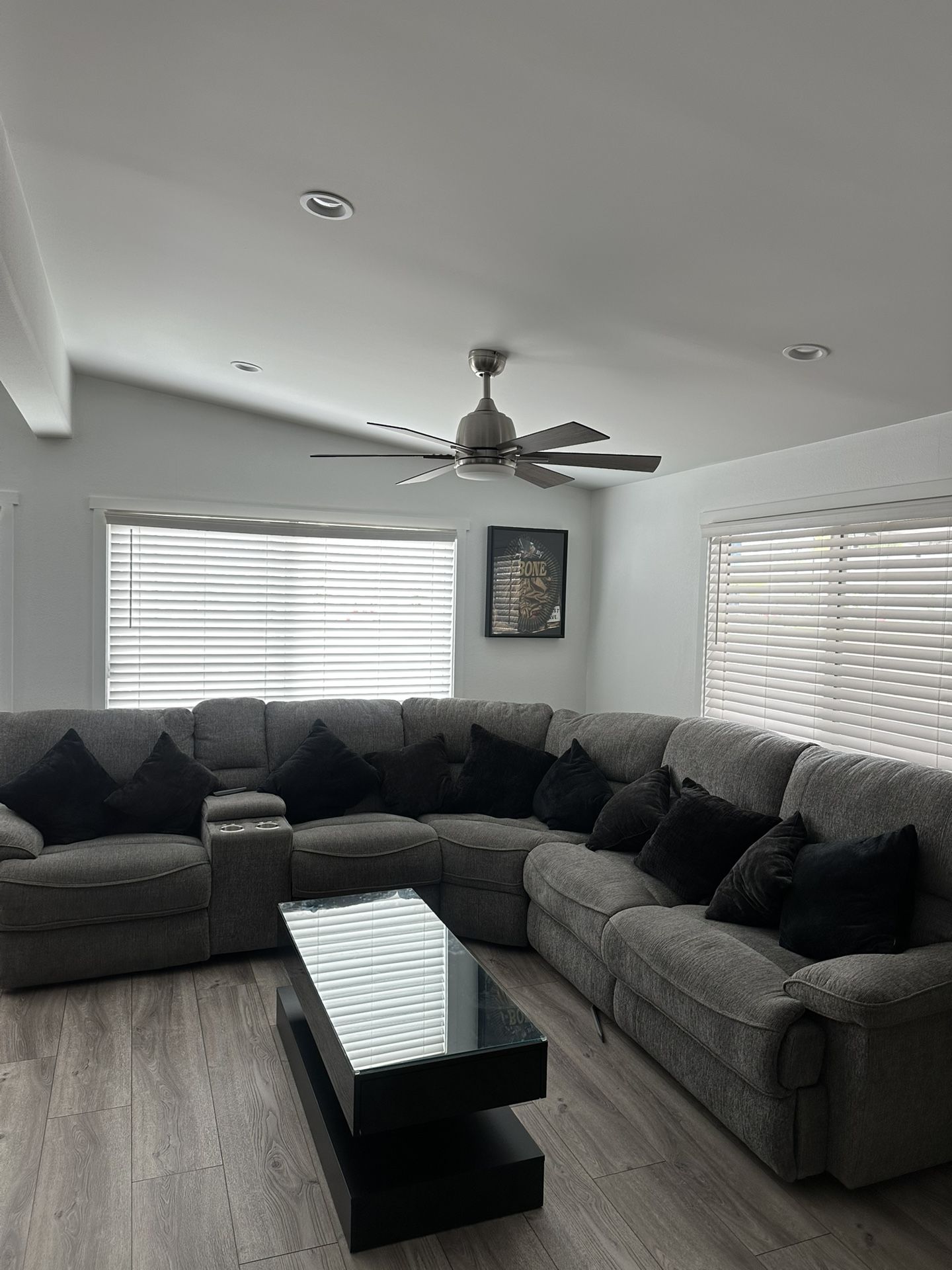 Grey Couch with foldable bed