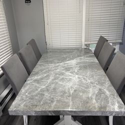 6 Seat Heavy Solid Marble Table