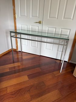 Glass console table