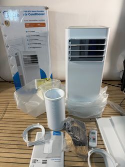 10000 BTU Midea Smart Portable Air Conditioner, AC For Spaces Up to 300 sq. ft., White, 3-in-1 Comfort: Cooling, Dehumidifying and Ventilating