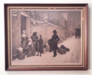 Pierre Outin The First Parting 1897 Antique Photogravure Pencil Signed 34x28