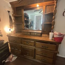 Antique Dresser With Mirror