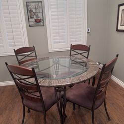 4-Seater Glass Dining Table
