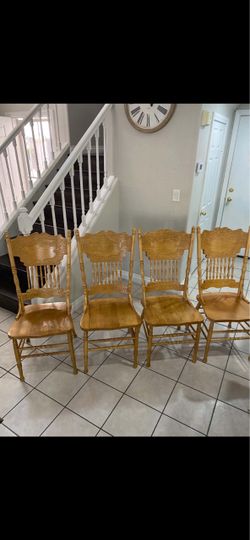 Four chairs, solid wood