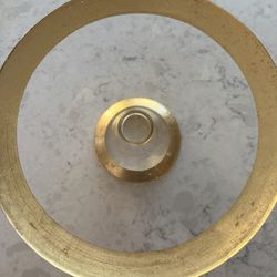 Gold Rimmed, Glass Dessert Pedestal