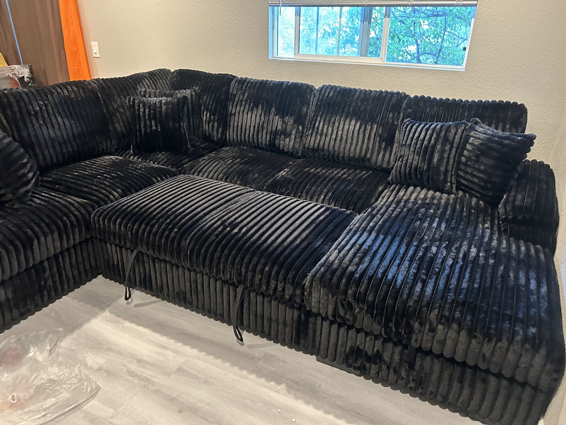 Brand New Super Plush Comfy Corduroy Pullout Sectional 