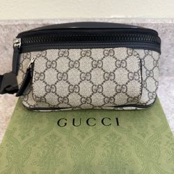 Black GG Supreme Canvas Eden Belt Bag