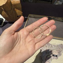 14k Gold Hoop Earrings (34mm)