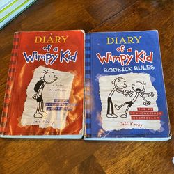 Two diary of a wimpy kid paper cover books