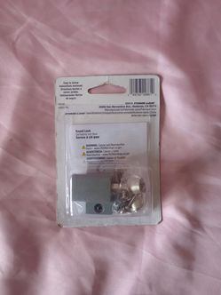 Push-In Sliding Door Keyed Lock, 1 In., Diecast And Steel Components, Aluminum