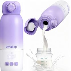 Portable Bottle Warmer for Travel - 12oz Cordless Milk Warmer
