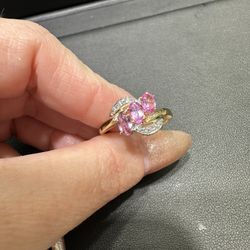 10k NAT DIAMOND STONE PINK RING 
