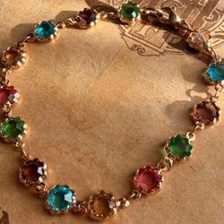 Gold Plated Colorful Stone Bracelet For Women & Kids. New!! Firm Price!!