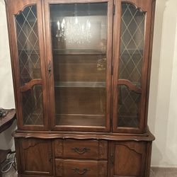 Beautiful all wood vintage china cabinet.
