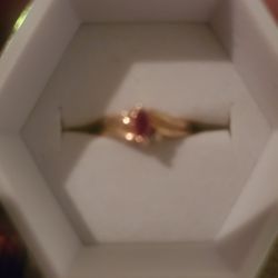 10k Gold With A Red Ruby Ring