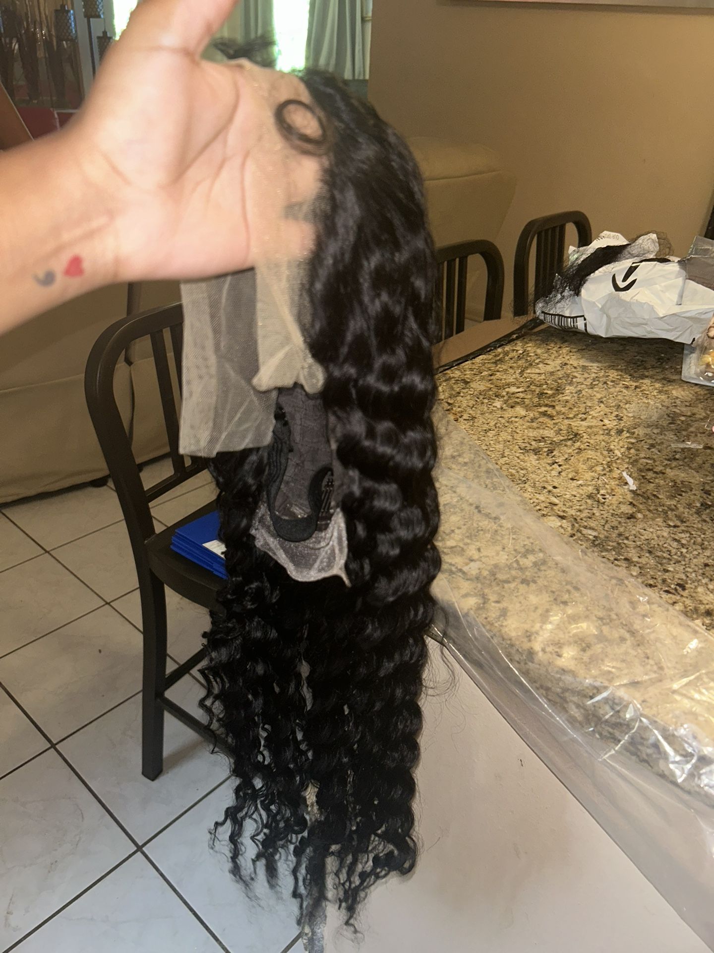 100% Human Hair 28 Inch Curly Wig