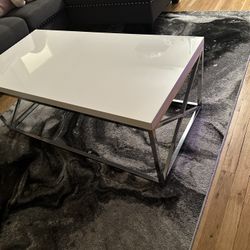 White/Chrome Coffee Table