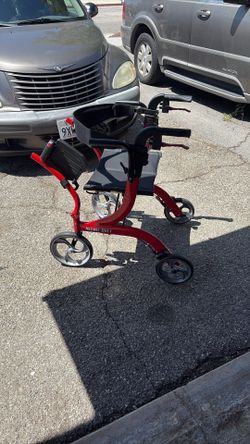 Drive nitro duet red walker with seat and hand brakes in excellent condition