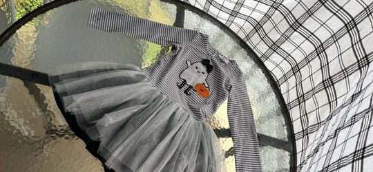Girls Halloween Ghost Tutu Dress
