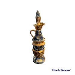 Antique Blue and Gold Jim Beam China Decanter 