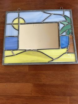 Stained Glass Mirror “Fun In The Sun” Art /OBO