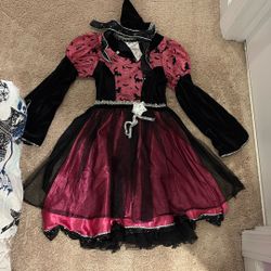 Pink And Black Witch Halloween Costume 