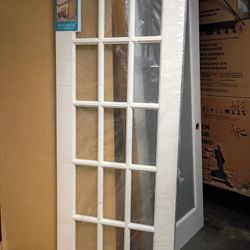 28x80 Single French Door White , Slab Only No Frame 