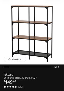 IKEA FJÄLLBO Black Shelf Unit