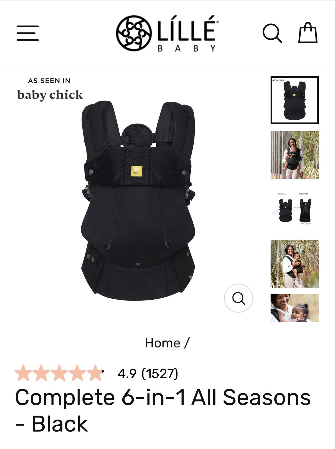 LÍLLÉbaby Complete All Seasons Baby Carrier – Black Mesh