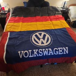 2 Large Flags Volkswagen And Germany German