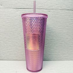STARBUCKS DISNEY WORLD 50th ANNIVERSARY LE PINK IRIDESCENT 24oz TUMBLER CUP