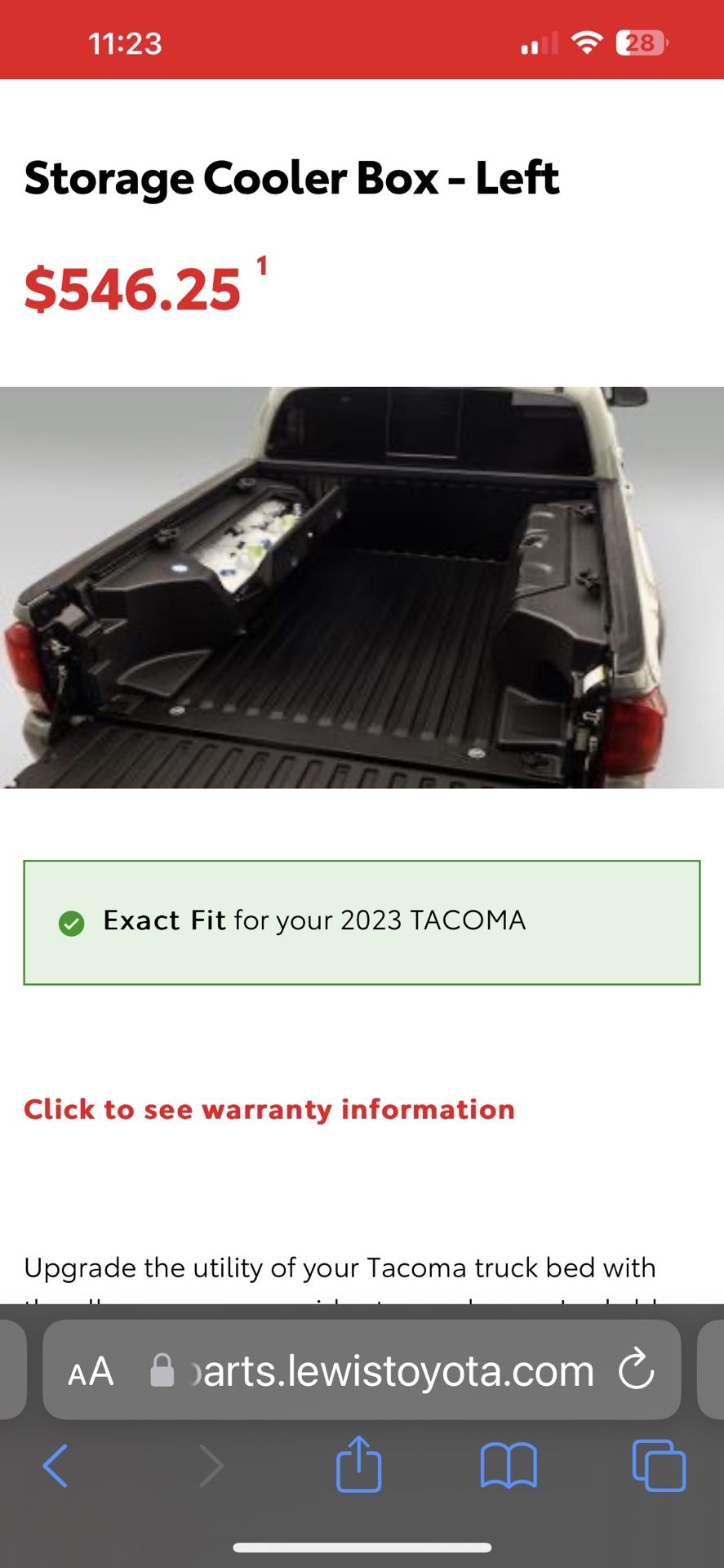 Toyota Tacoma Trail Edition Oem Storage And Cooler