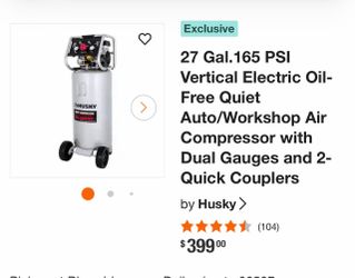 Husky 27 Gal. 165 PSI Vertical Air Compressor