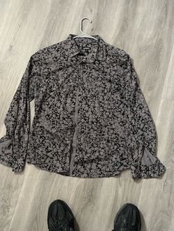 Express Floral Button-Down Long Sleeve Shirt