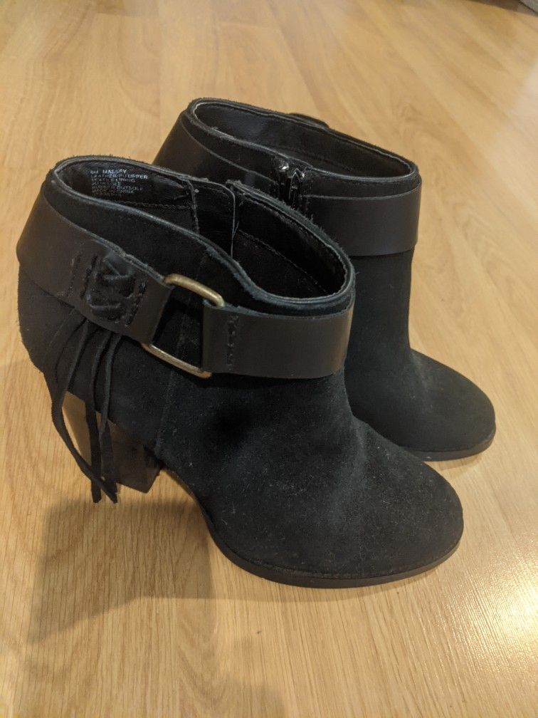 Black Suede Booties Size 9