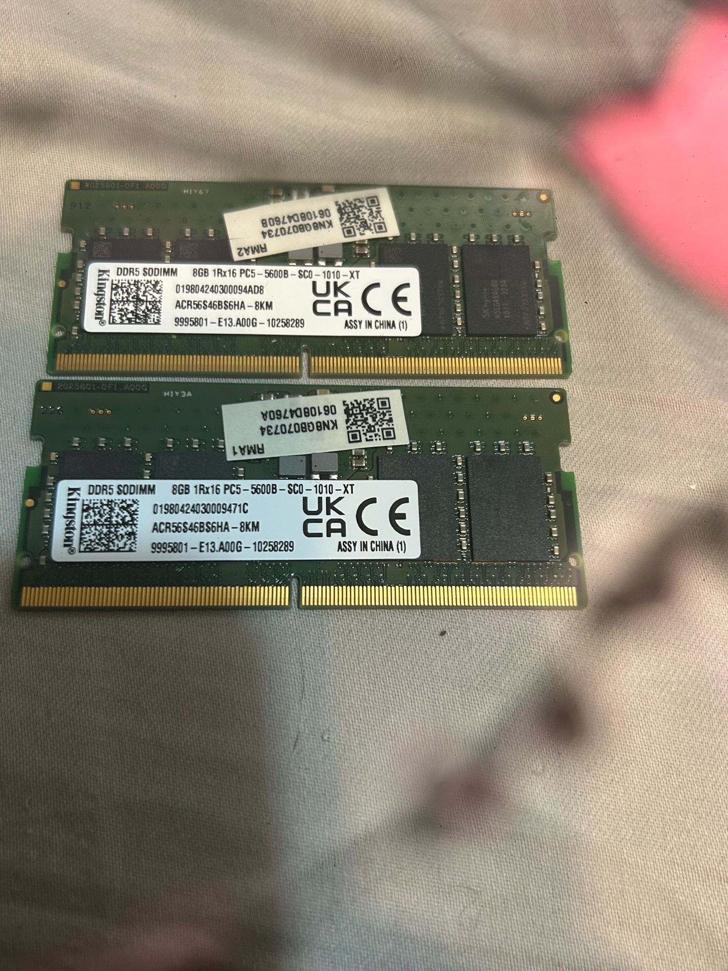 16gb (8gbx2) DDR5 laptop gaming RAM