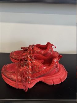 Balenciaga red low top lace up athletic sneakers men us 10