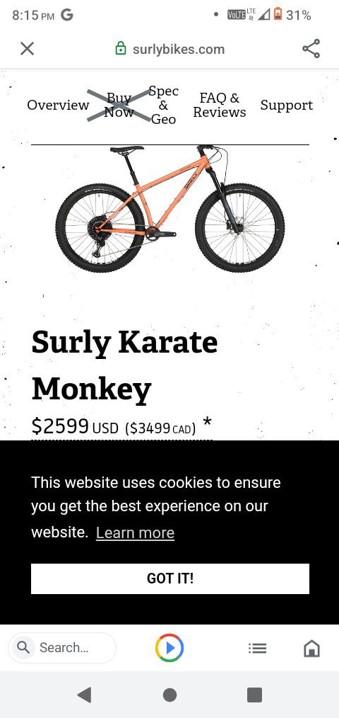 Surly Karate monkey 29"