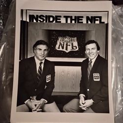 1991 Nick Buoniconti Len Dawson Inside the NFL Football 8x10 Glossy Black and White Photo Vintage Collectible