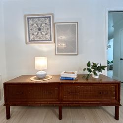 ✨ Vintage American of Martinsville Faux Bamboo & Rattan Credenza / Dresser – Mid-Century Tropical Style