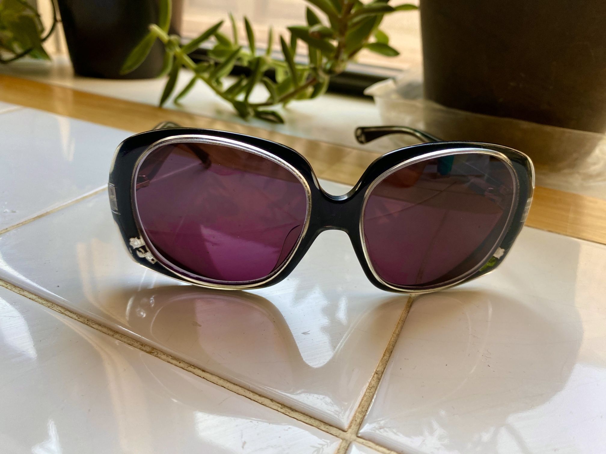Fendi prescription sunglasses with beautiful floral pearl inlay