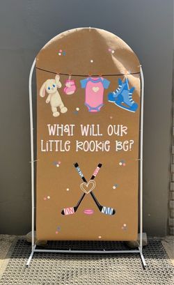 Hockey gender reveal sign